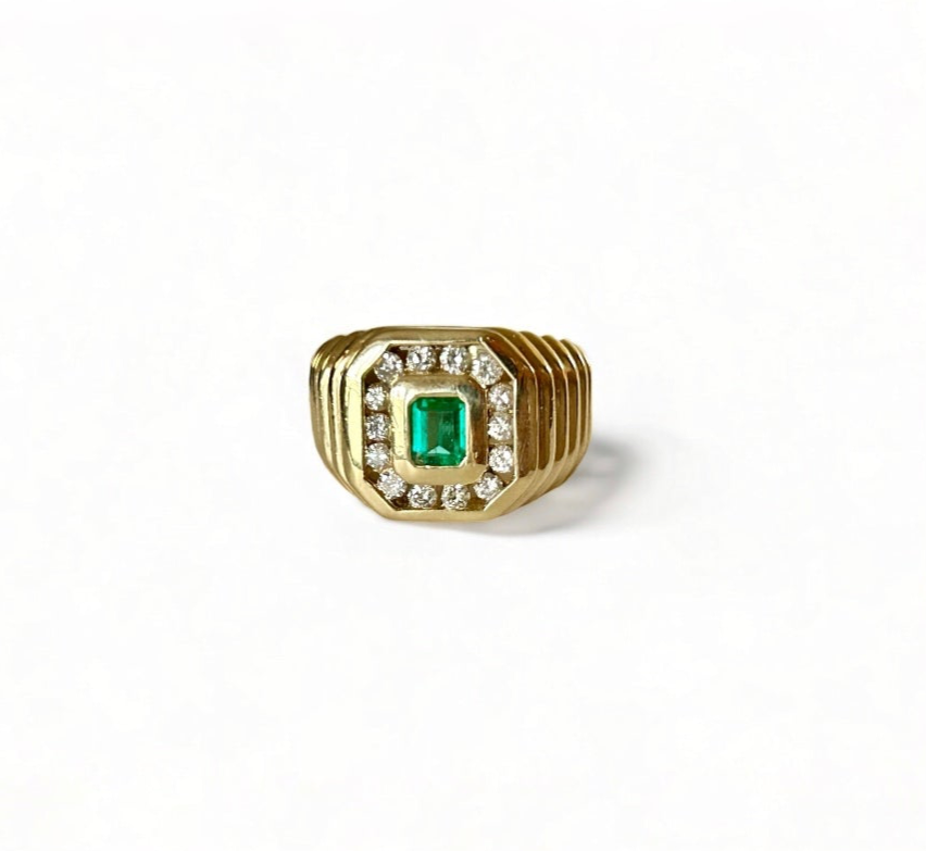 Vintage Green Emerald Statement Ring