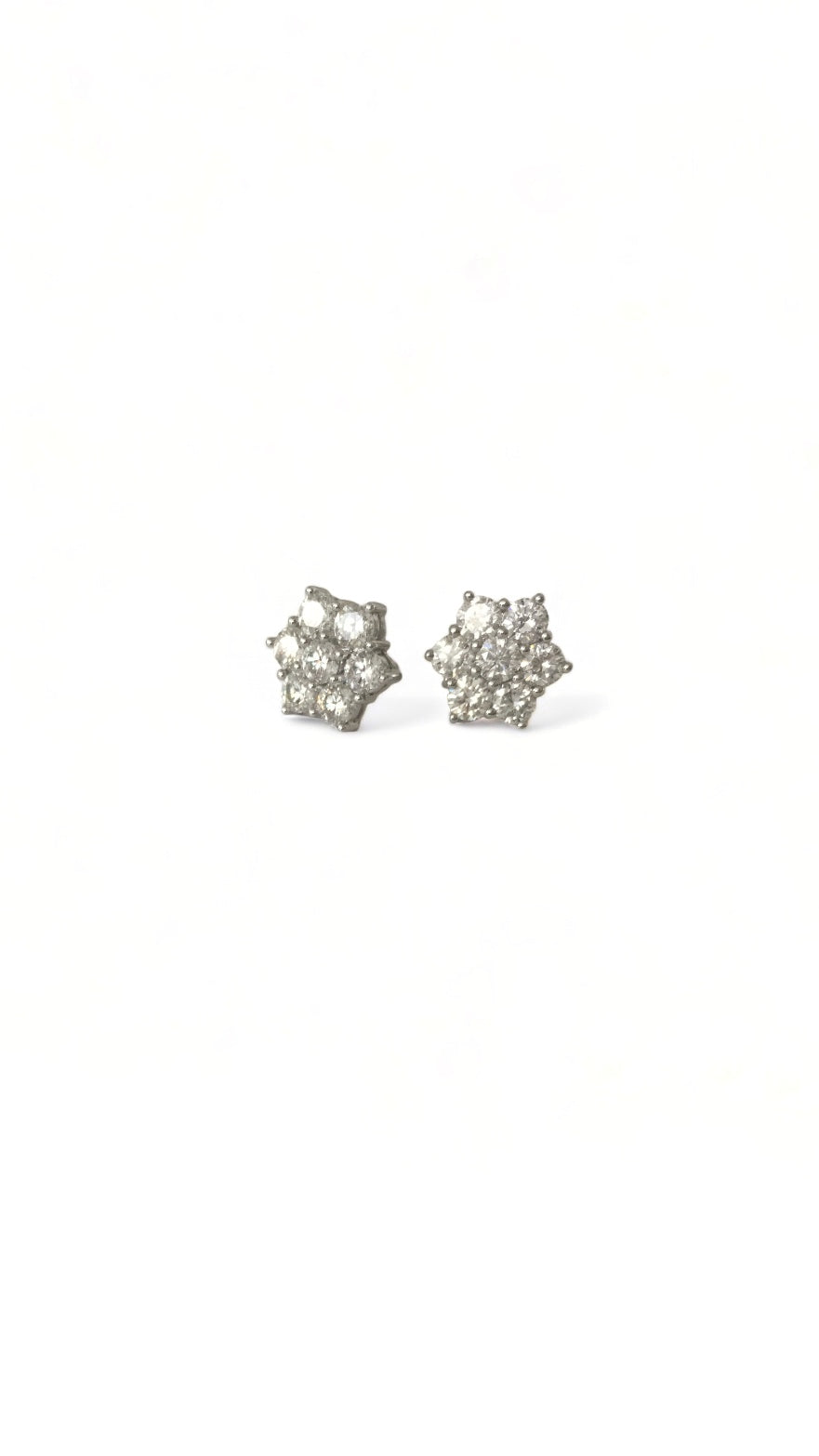 Diamond Snowflake Stud Earrings