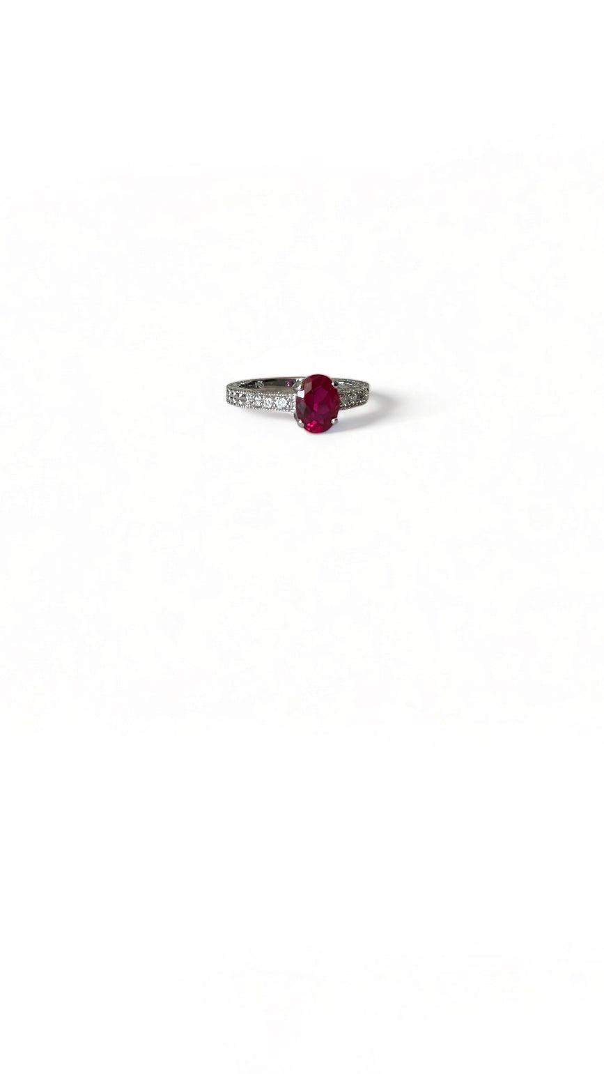 Vintage Ruby Oval Ring