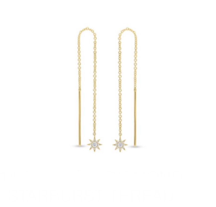 Diamond Thread Starburst Earrings