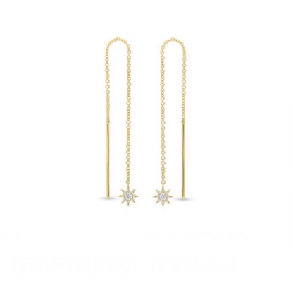 Diamond Thread Starburst Earrings