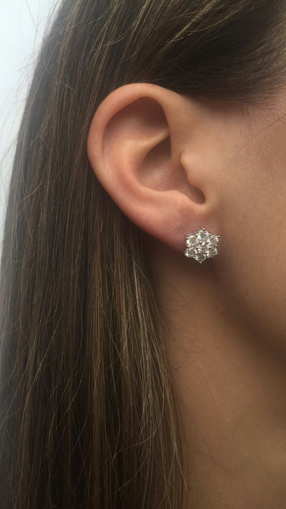 Diamond Snowflake Stud Earrings